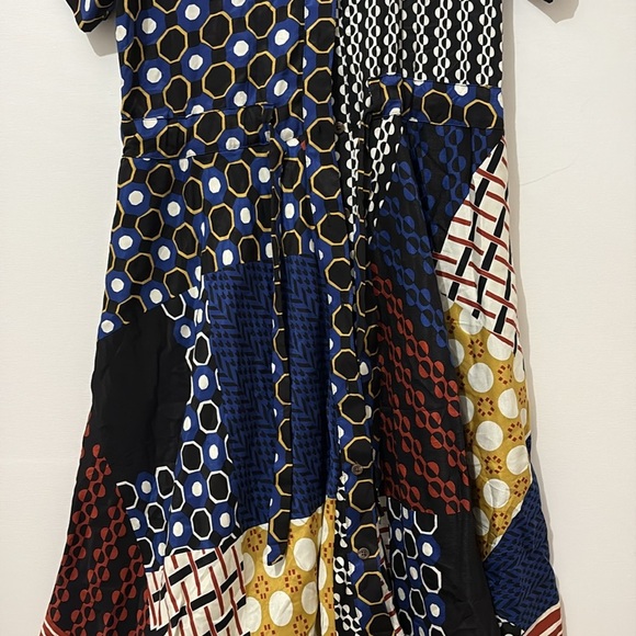 Anthropologie Maeve Contrast Asymmetrical Shirt Dress NWT Small - Picture 7 of 15